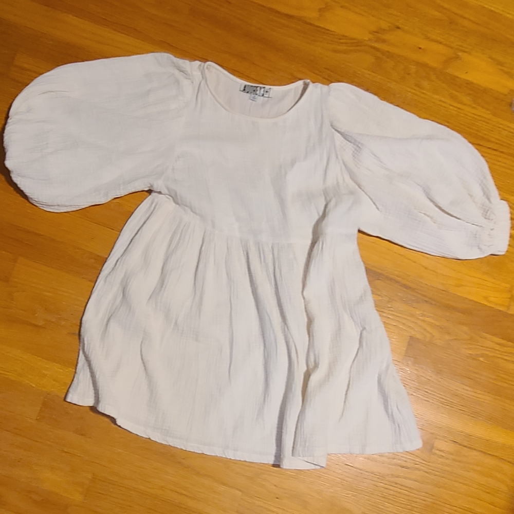 Audrey 3+1 Soft Cream Baby Doll Mini Dress